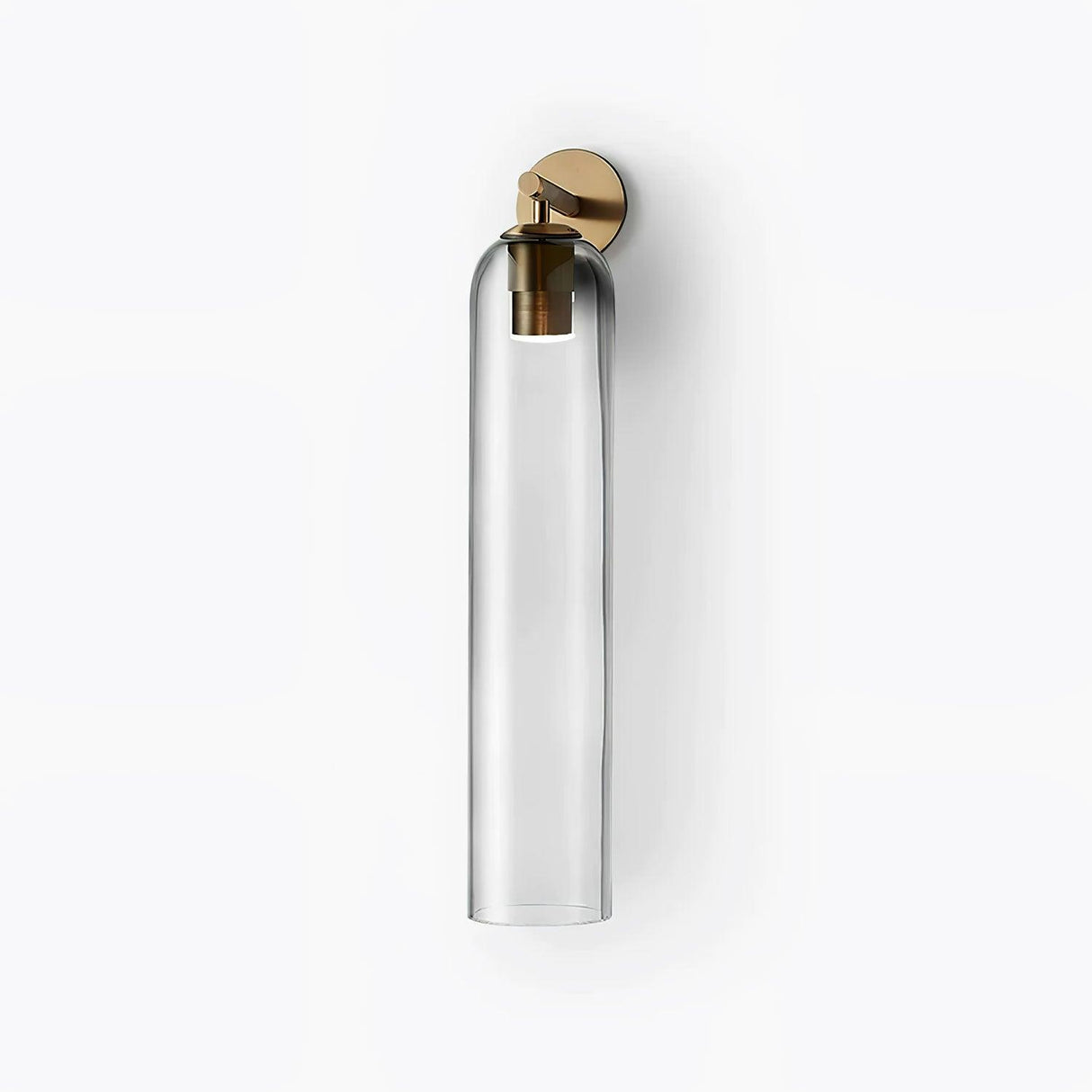 Modern Glass Wall Lamp  Cylindrical Frosted Shade with Brass Mount - Product detail 6