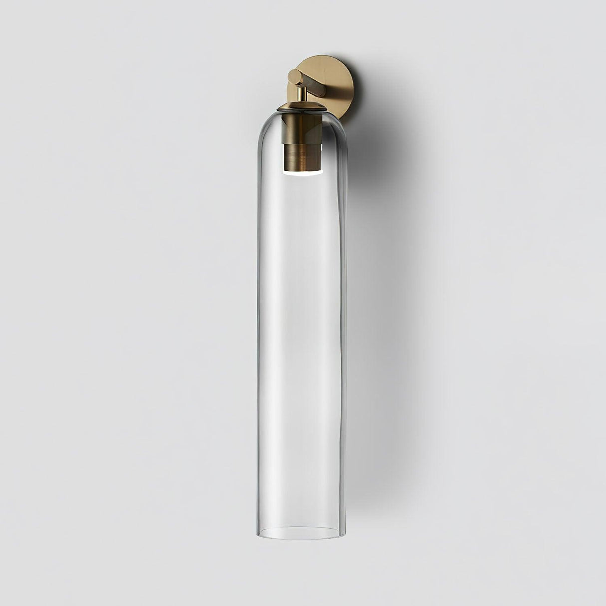 Modern Glass Wall Lamp  Cylindrical Frosted Shade with Brass Mount - Product detail 8
