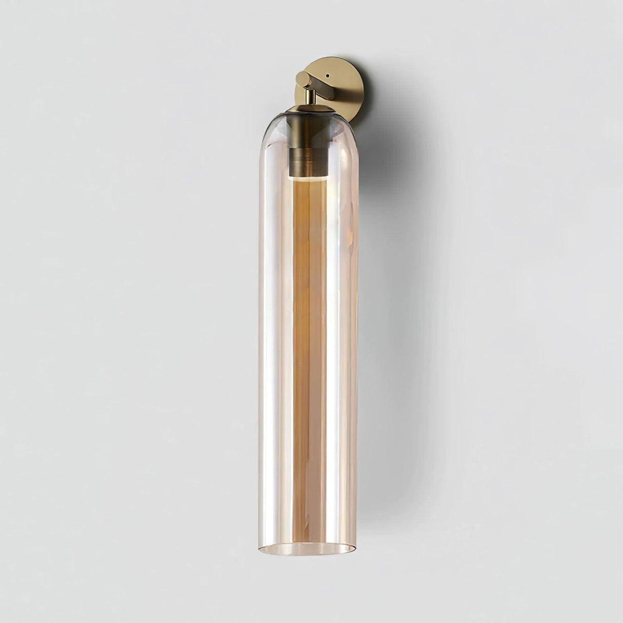 Modern Glass Wall Lamp  Cylindrical Frosted Shade with Brass Mount - Product detail 9