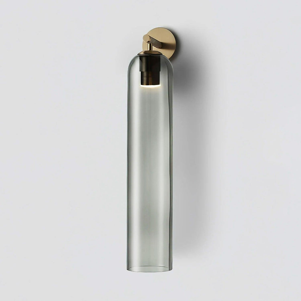 Modern Glass Wall Lamp  Cylindrical Frosted Shade with Brass Mount - Product detail 11