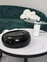 Modern Marble Table Lamp  Carrara Base Black Dome Shade - Product detail 95