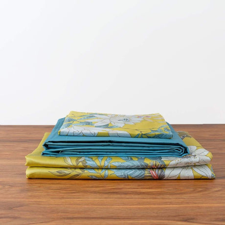 Luxury Egyptian Cotton Bedding  Bird Floral Pattern Yellow Duvet Set - Product detail 10