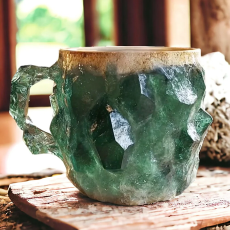 Amethyst Crystal Coffee Mug  Natural Stone Geode Design - Product detail 5