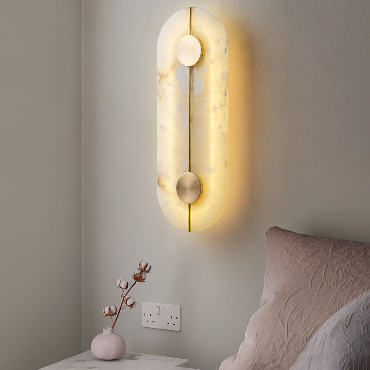 Art Deco Wall Lamp  Refined Stone  Gold Circle Design - Product detail 6