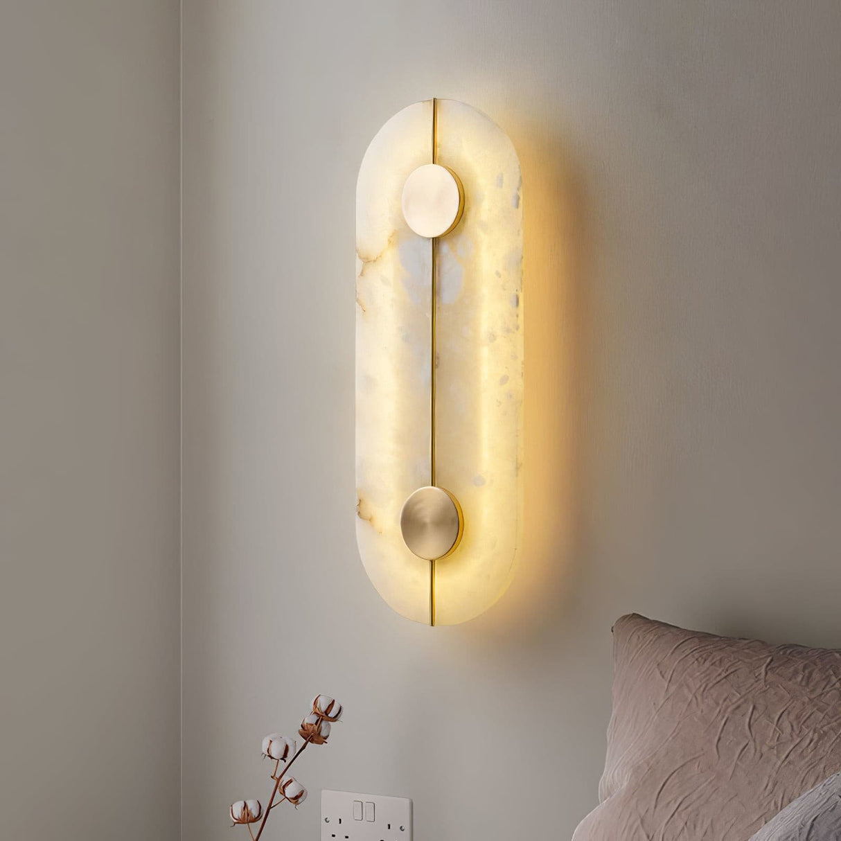Art Deco Wall Lamp  Refined Stone  Gold Circle Design - Product detail 8