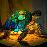 Stained Glass Table Lamp  Wolf Design with Mosaic Pattern - Product detail 11