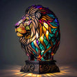 Stained Glass Table Lamp  Wolf Design with Mosaic Pattern - Product detail 15