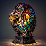 Stained Glass Table Lamp  Wolf Design with Mosaic Pattern - Product detail 15