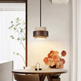 Modern Pendant Light  Travertine Wood Layered Design - Product detail 4