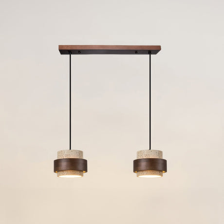 Modern Pendant Light  Travertine Wood Layered Design - Product detail 9