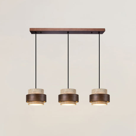 Modern Pendant Light  Travertine Wood Layered Design - Product detail 10