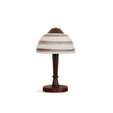 Modern LED Table Lamp  Walnut Wood Base with Striped Shade - Product detail 15