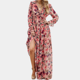 Floral Maxi Dress  V-Neck Long Sleeve Summer Design - Product detail 5