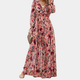 Floral Maxi Dress  V-Neck Long Sleeve Summer Design - Product detail 4