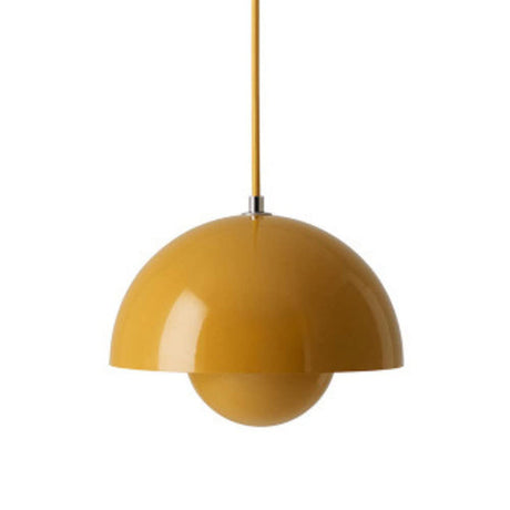 Modern Pendant Light  Mustard Yellow Dome Shade - Product showcase
