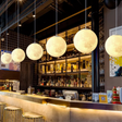 Moon Pendant Light  Lunar Pattern Hanging Globe - Product showcase