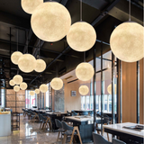 Moon Pendant Light  Lunar Pattern Hanging Globe - Detailed view