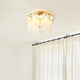 Pearl Ceiling Light  Golden Frame With Glass Panels - Detailed view