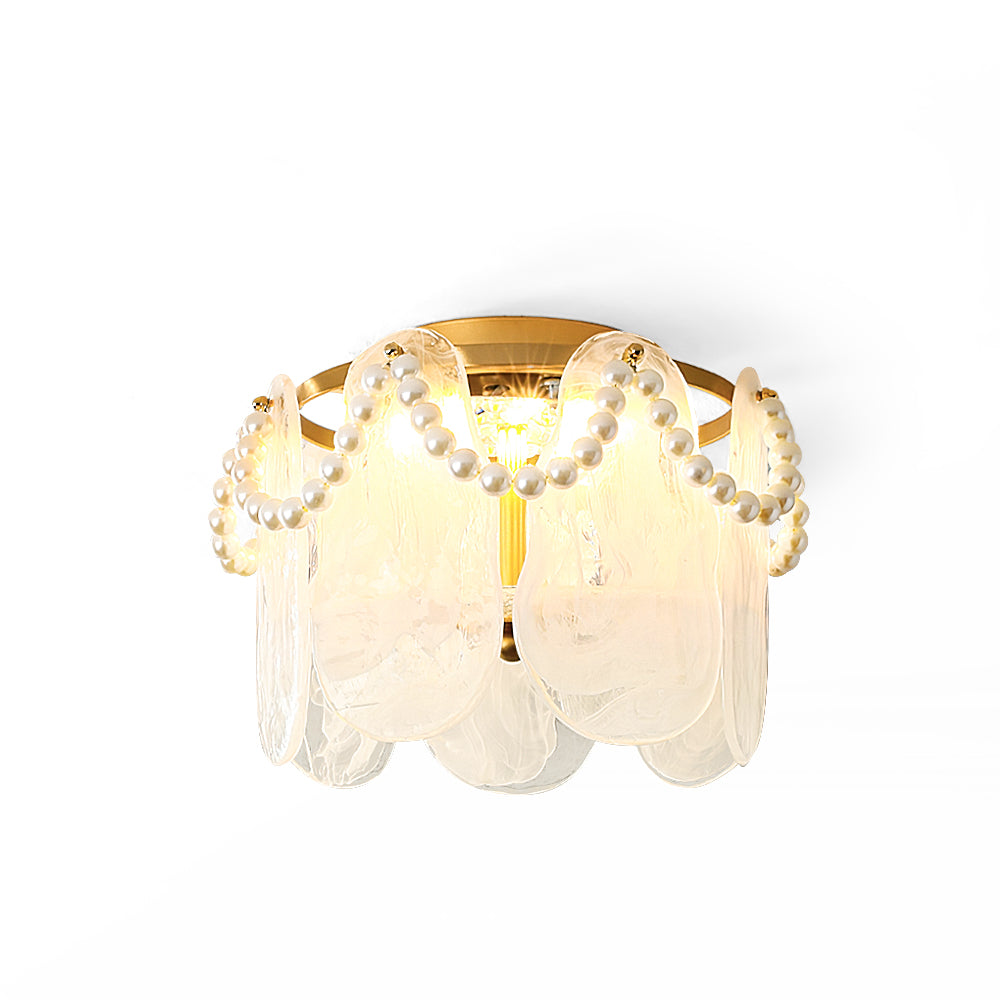Pearl Ceiling Light  Golden Frame With Glass Panels - Product detail 9
