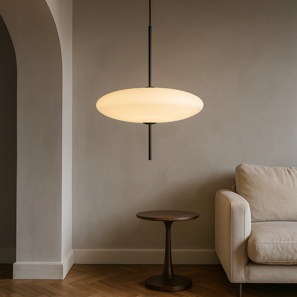 Modern Pendant Light  Oval Glass LED Hanging Lamp - Product showcase