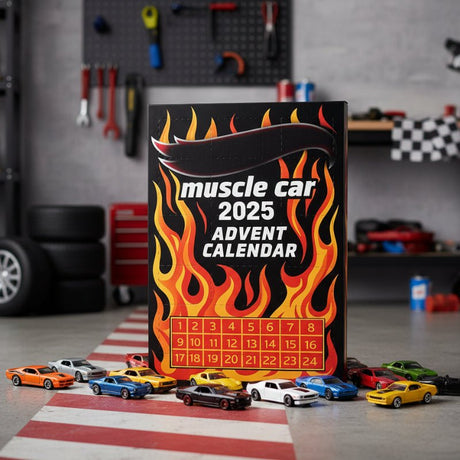 Muscle Car Advent Calendar  24 Die-Cast Miniature Vehicles - Product showcase