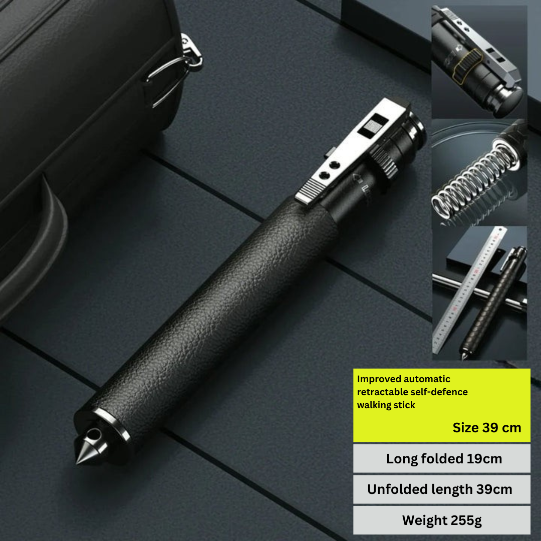 Tactical Walking Stick  Automatic Retractable Design - Product showcase