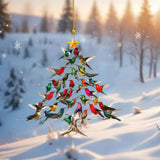 Hummingbird Christmas Tree Ornament  Colorful Bird Holiday Decoration - Detailed view