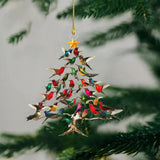 Hummingbird Christmas Tree Ornament  Colorful Bird Holiday Decoration - Product example