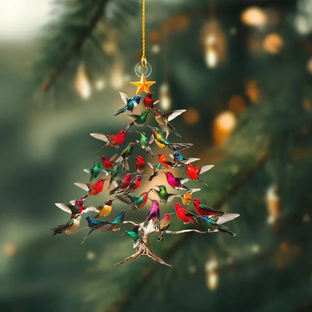 Hummingbird Christmas Tree Ornament  Colorful Bird Holiday Decoration - Product detail 4