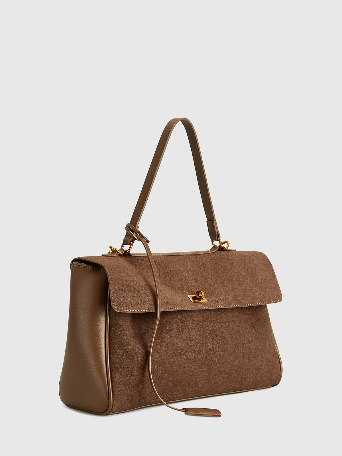 Classic Suede Shoulder Bag  Structured Flap Design - Product detail 6