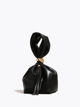 Leather Mini Pouch Bag  Burgundy with Gold Clasp - Product detail 6