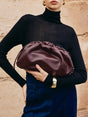 Ruched Leather Clutch Bag  Soft Gathered Design - Product detail 7