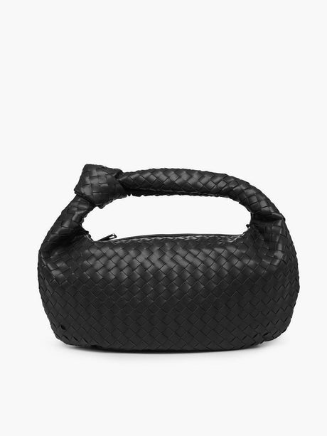 Designer Crescent Shoulder Bag  Woven Leather Pattern - Product detail 6