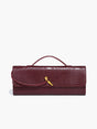 Croc Embossed Clutch Bag  Burgundy Top Handle Design - Product showcase