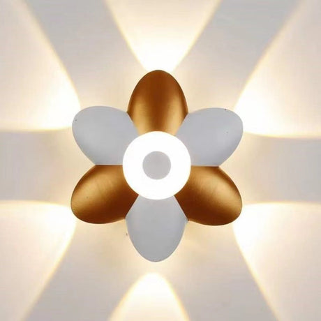 Modern LED Wall Light  Gold White Flower Design - Product showcase