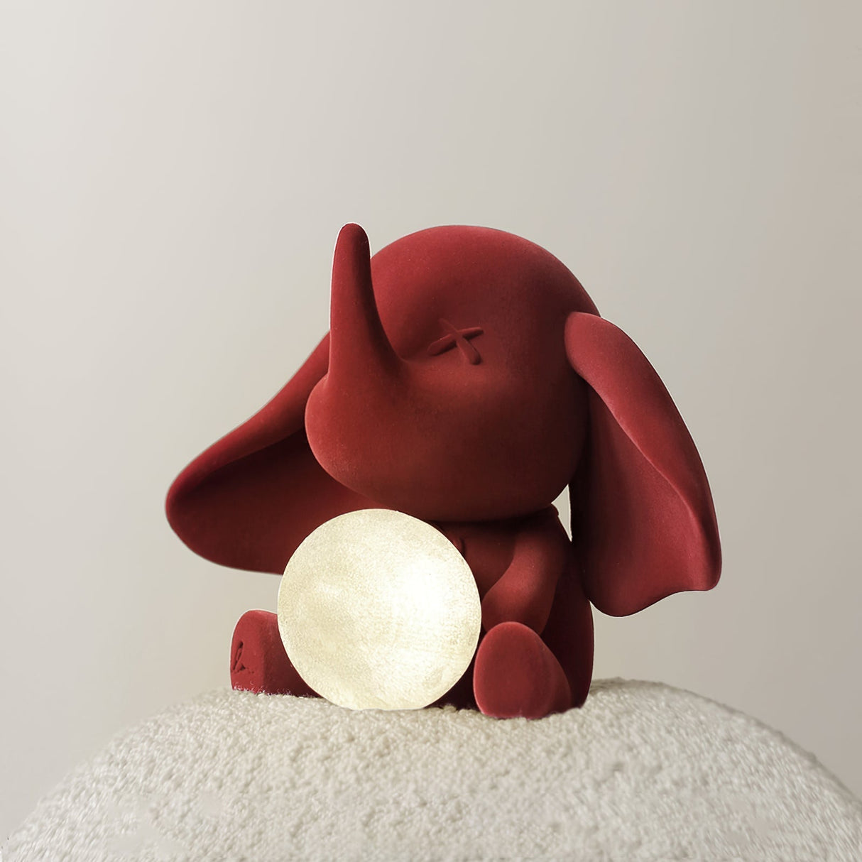 Decorative Elephant Table Lamp  Terracotta Resin Design - Detailed view