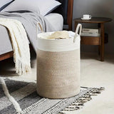 Cotton Rope Storage Basket  Natural Two-Tone Woven Design - Product detail 4
