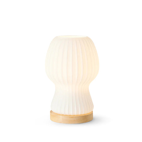 Modern Glass Table Lamp  Folded Shade With Wood Base - Product detail 16