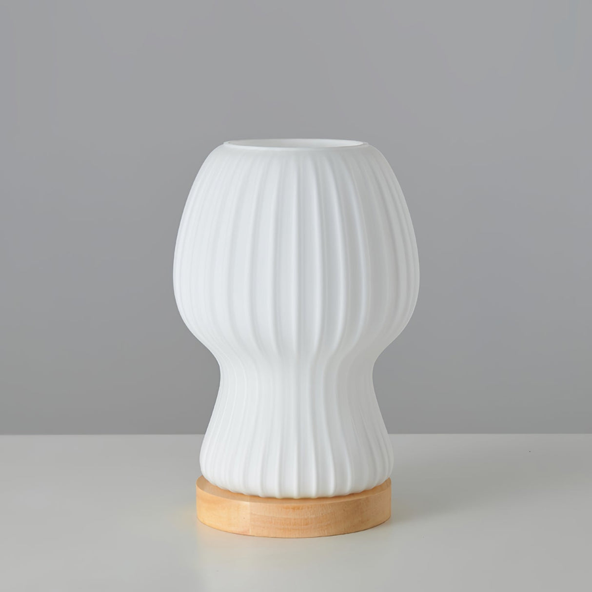 Modern Glass Table Lamp  Folded Shade With Wood Base - Product detail 14