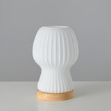 Modern Glass Table Lamp  Folded Shade With Wood Base - Product detail 14