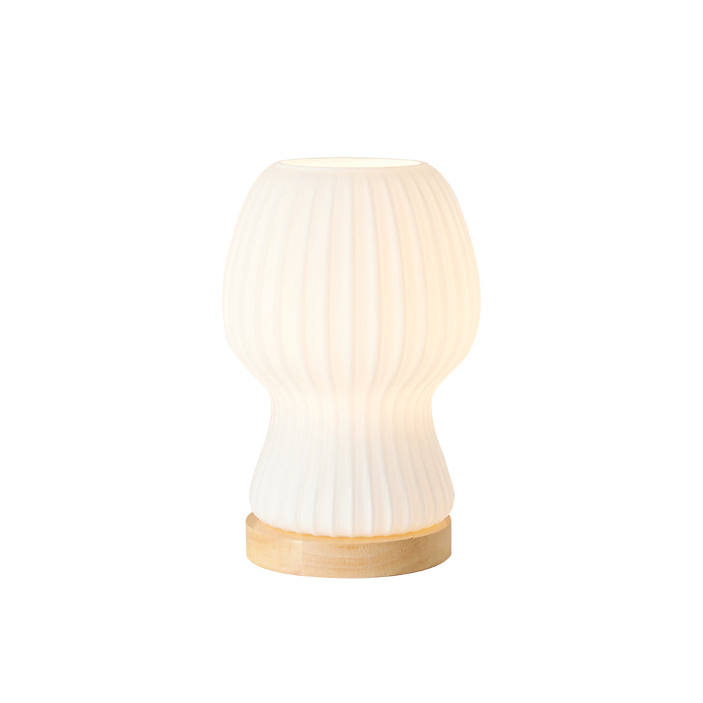 Modern Glass Table Lamp  Folded Shade With Wood Base - Product detail 15
