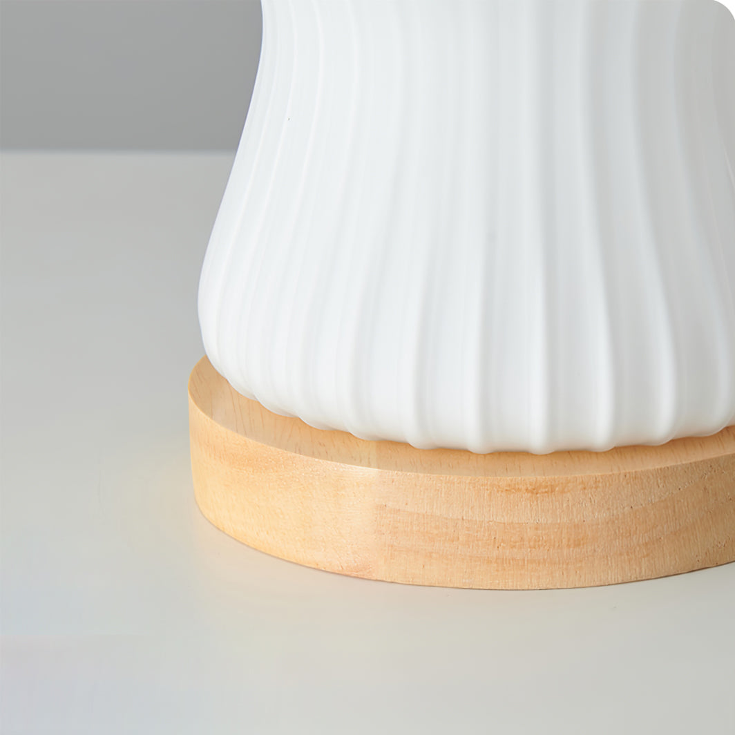 Modern Glass Table Lamp  Folded Shade With Wood Base - Product detail 13
