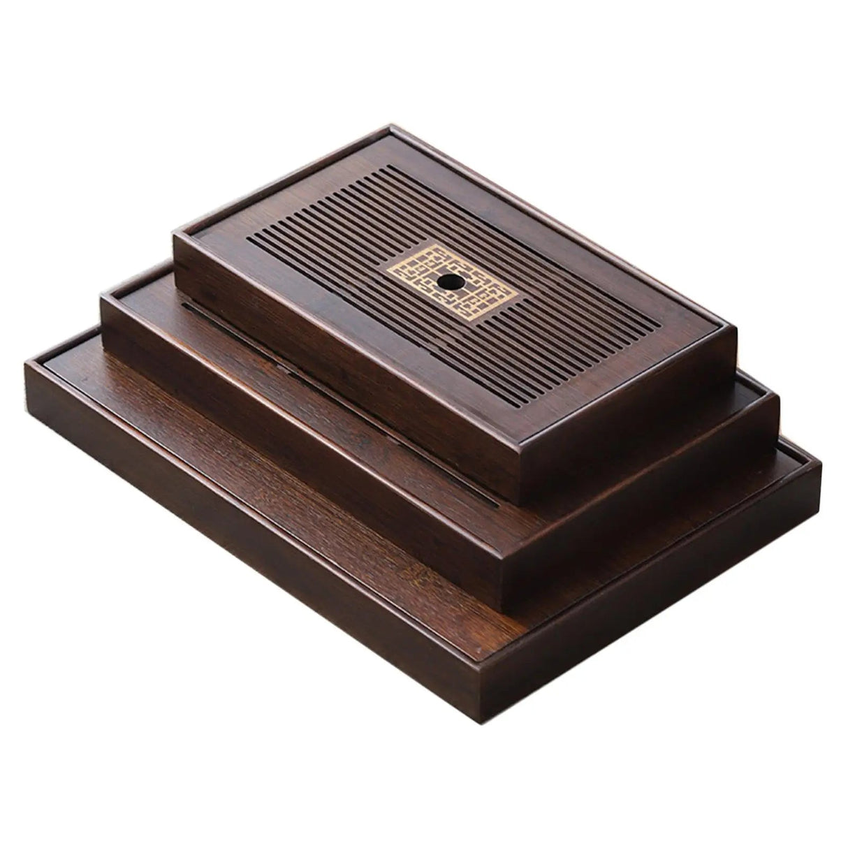 Bamboo Tea Tray  Dark Wood Drainage Design - Product detail 6