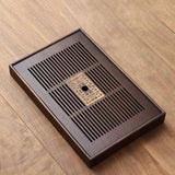Bamboo Tea Tray  Dark Wood Drainage Design - Product detail 7
