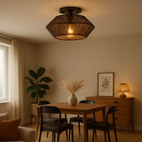 Bamboo Woven Ceiling Light  Handcrafted Natural Shade - Product example