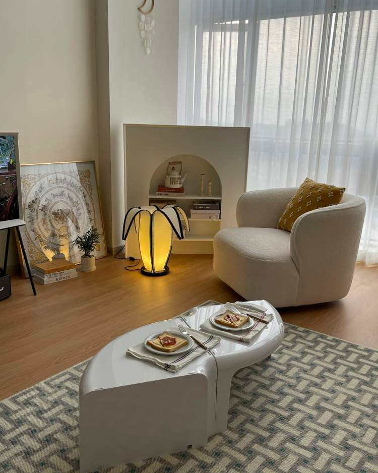 Artistic Table Lamp  Banana Leaf Design With Warm Glow - Product detail 27