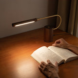 Modern LED Table Lamp  Walnut Wood with Brass Accent - Product detail 12