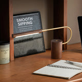 Modern LED Table Lamp  Walnut Wood with Brass Accent - Product detail 13