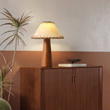 Mid-Century Table Lamp  Solid Wood Base With Stitched Shade - Product detail 17