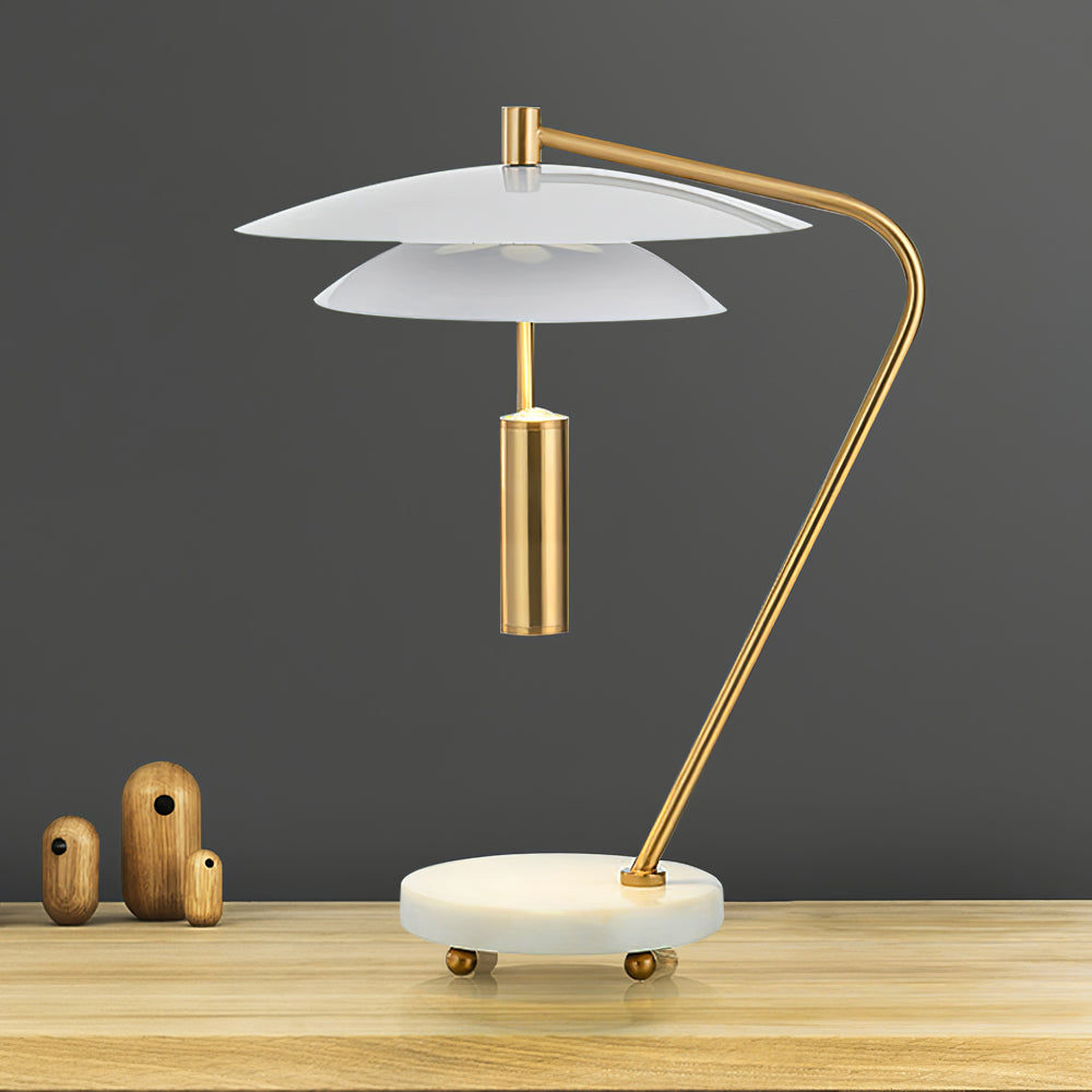 Modern Table Lamp  White Aluminum and Marble Base - Product detail 13